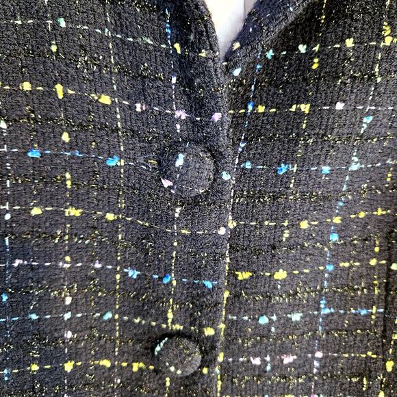 K Petite Women's Blazer 10P 10 P Petites Blue Tweed Misses Sz Medium Coat Jacket - Picture 4 of 8